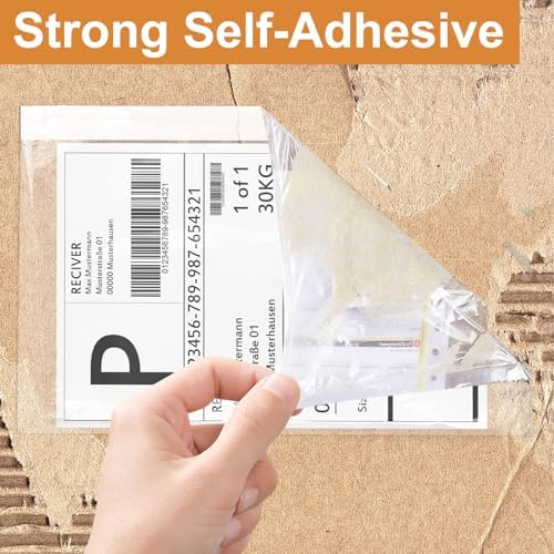 BESTEASY 6" x 9" Packing List Pouches, Strong Adhesive Plastic List Label Envelope, Clear Top Loading Packing List 200 Packs - Image 4