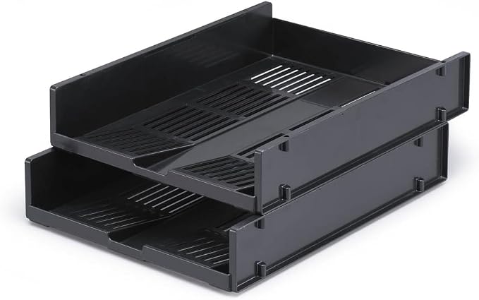 Durable OPTIMO Recycled Plastic Stackable Letter Tray File - A4+ Grey - Perfect for Storing Important Documents on Your Desktop - Space Saving in Tray System by DURABLEOfficeProducts