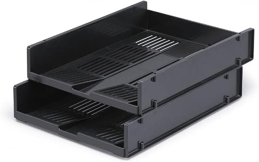 Durable OPTIMO Recycled Plastic Stackable Letter Tray File - A4+ Grey - Perfect for Storing Important Documents on Your Desktop - Space Saving in Tray System by DURABLEOfficeProducts