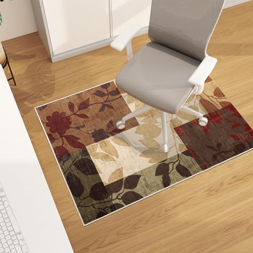 Office Chair Mat for Hardwood Floor, 48"x36" Easy Glide Computer Desk Mat Protector for Rolling Chair Under Desk Rug Nonslip Backing, Machine Wash (Modern) by CHAKME