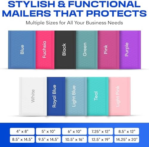 Royal Blue Bubble Mailers 9.5x14.5 Poly Padded Envelopes #4 200 Pack - Image 3
