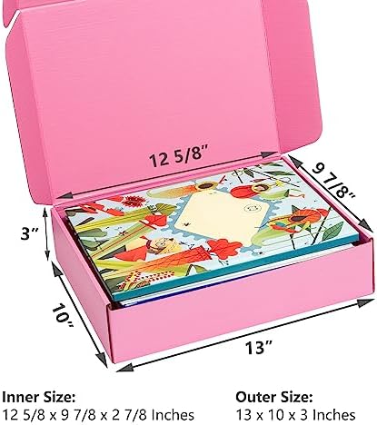 Timirog Pink Shipping Boxes 13x10x3 Inches 20 Pack Corrugated Cardboard - Image 2