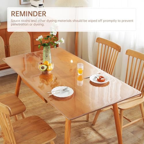 Warmstar Clear Table Protector 2mm Thick, 42x70Inch Clear Table Cover Protector, Plastic Table Cover, Clear Desk Mat Desk Pad, Desk Protector Mat for Coffee Table, Writing Desk, Dining Room - Image 4