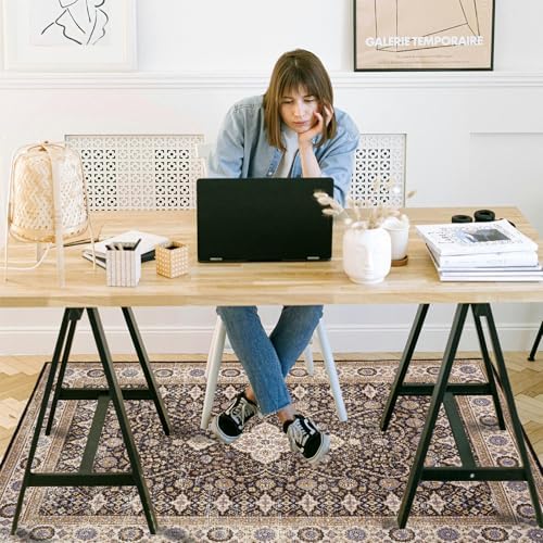 Office Chair Mat for Hardwood Floor, 48"x36" Easy Glide Computer Desk Mat Protector for Rolling Chair Under Desk Rug Nonslip Backing, Machine Wash (Modern) - Image 2