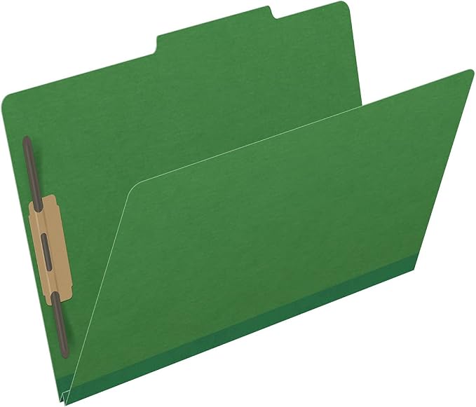 25 Pt. Pressboard Classification Folders, 2/5 Cut ROC Top Tab, Legal Size, No Dividers, Moss Green (Box of 25) - Image 2