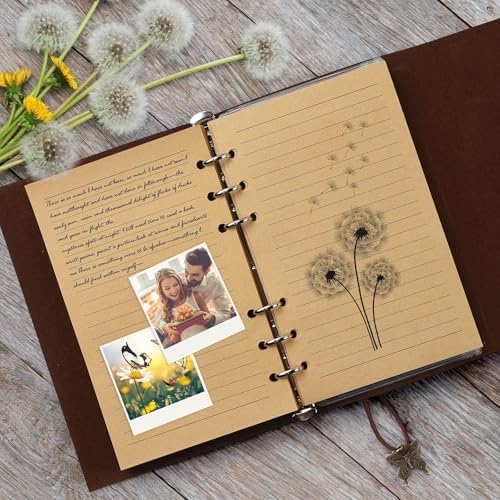 OMEYA 6 Pack A6 Refillable Leather Journals,Bulk Gift for Women, Coworkers - Image 4