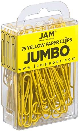 JAM PAPER Colorful Jumbo Paper Clips - Large 2 Inch - Yellow Paperclips - 75/Pack - Image 2