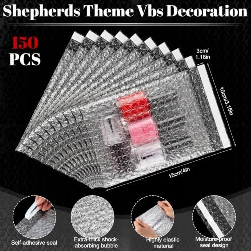 Frienda 150 Pcs Self Adhesive Bubble Bags Packing Pouches, 4" X 6" - Image 2
