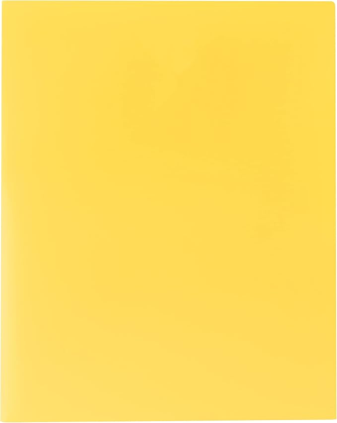 C-Line Two-Pocket Heavyweight Poly Portfolio, For Letter Size Papers, Includes Business Card Slot, 1 Case of 25 Portfolios, Yellow (33956-25) - Image 3