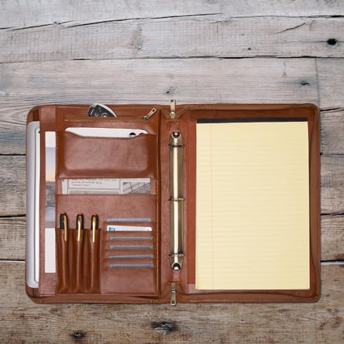 Leather 3 Ring Portfolio for 8.5 x 14" Pad and 15" Laptop - Image 2