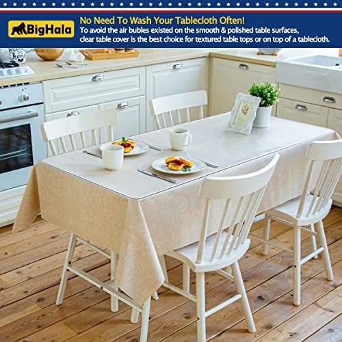 Clear Table Top Protector Vinyl Plastic Wipeable Tablecloth Protective Cover Clear Desk Blotter Mat PVC Cloths Console Countertop Bar Dining Tabletop Liner Furniture Pad Waterproof Cover 40 x 82 inch - Image 6