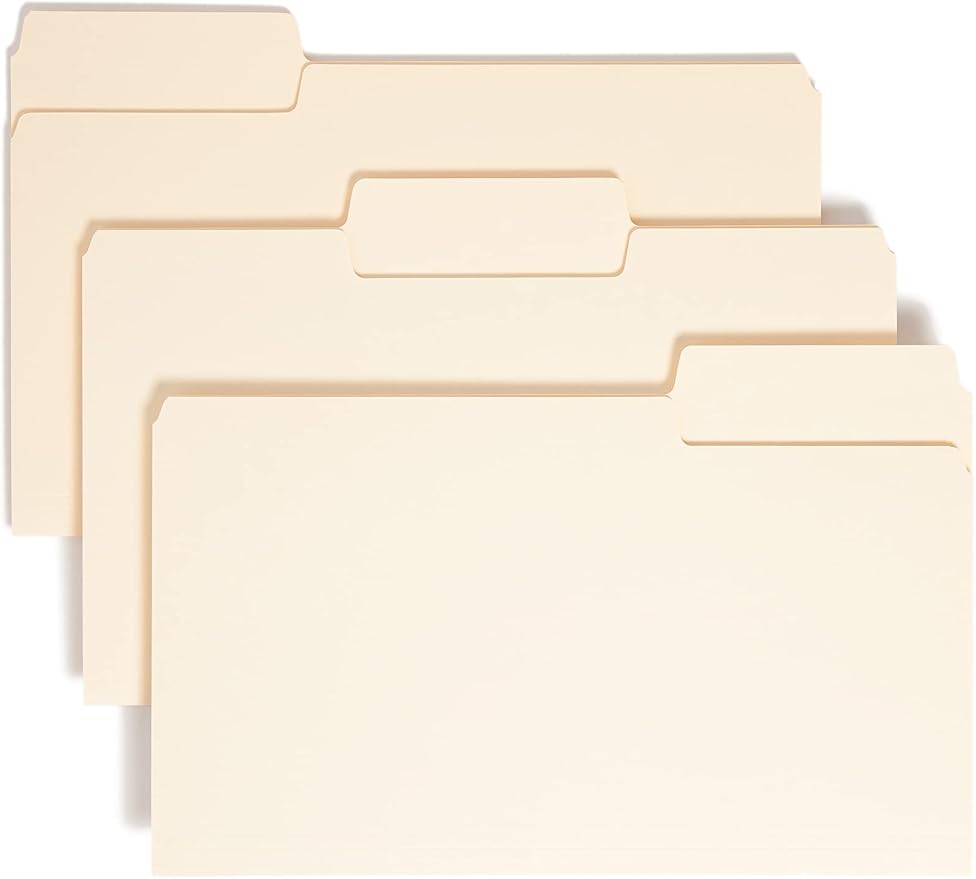 Smead SuperTab Heavyweight File Folder, Oversized 1/3-Cut Tab, Legal Size, Manila, 50 Per Box (15401) by SMEAD
