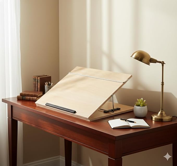 Writing Table top Small Size 12 * 16 inch 10 mm Thick Adjustable Wooden Drawing Board, Light Beech Color - Image 3