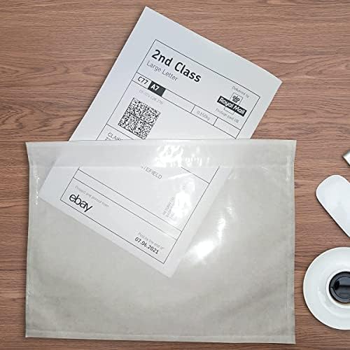 LabelMore 7.5" x 5.5" Clear Plastic Adhesive Packing List Mailing Shipping label Pouch Return Label Documents Keeps Paper Safe While Shipping (1000 Pack) - Image 7