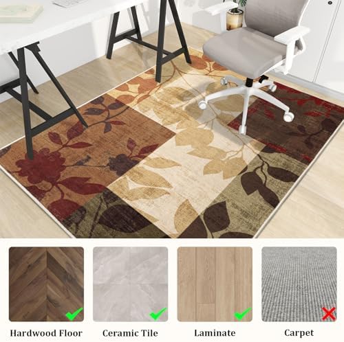 Office Chair Mat for Hardwood Floor, 72"x48" Easy Glide Computer Desk Mat Protector for Rolling Chair Under Desk Rug Nonslip Backing, Machine Wash, (Modern) - Image 3