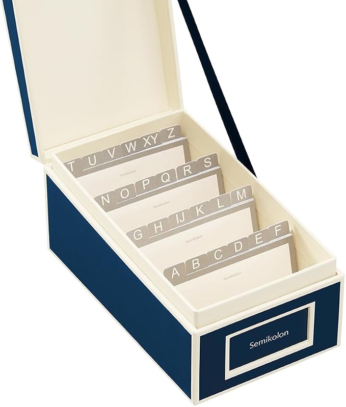 Semikolon Business Card File Box, Dividers A to Z, Marine Blue (3230003) - Image 2