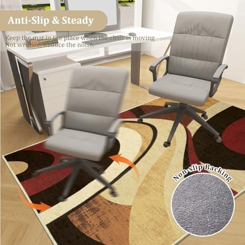Office Chair Mat for Hardwood Floor, 72"x48" Easy Glide Computer Desk Mat Protector for Rolling Chair Under Desk Rug Nonslip Backing, Machine Wash, (Modern) - Image 5