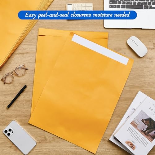 Motipuns 50 Pcs 12'' x 16'' Large Mailing Envelopes 32lb with Gummed Flaps - Image 6
