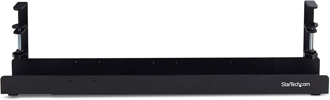 StarTech Under Desk Cable Management Tray, Black (CALB-Desk-Cable-Tray) | Clamp-On Installation, No Drilling Required, Length Adjustable - Image 3