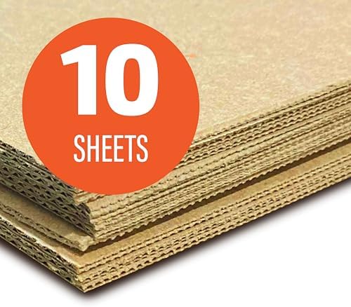 Flipside Products 32" x 40" Kraft Two Sided (E-Flute) Corrugated Project Sheets, Cardboard Sheets, Flat Packing Inserts, Crafts, Pads Packing, Brown, Pack of 10 - Image 2