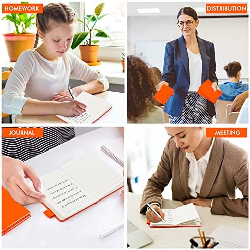 feela 15 Pack Pocket Small Notebooks Bulk, Mini Cute Notepads Hardcover College Ruled Lined Journals with Pen Holder for School Business Memos, with 15 Black Pens, 3.5”x 5.5”, A6, Orange - Image 7