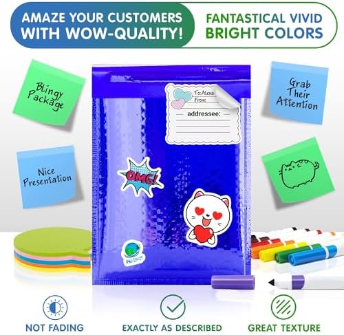 Metallic Bubble Mailers 5 x 9 Inch Blue, Self Seal Closure, 3/16 Inch Cushioning, Padded Shipping Envelopes Pack of 250 - Image 5
