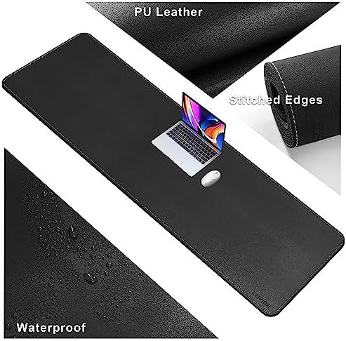 CENNBIE Leather Desk Mat, 71" x 19.6" Large Mouse pad for Desk (Black) - Image 3
