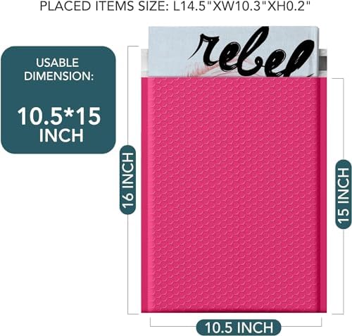 Metronic Bubble Mailers 10.5x16 Inch 500 Pack Large Bubble Mailers Pink - Image 2