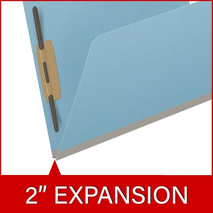 25 Pt. Pressboard Classification Folders, 2/5 Cut ROC Top Tab, Letter Size, No Dividers, Light Blue (Box of 25) - Image 7
