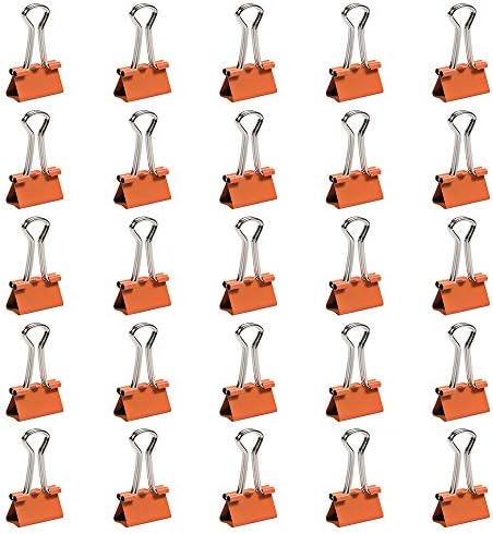 JAM PAPER Colorful Binder Clips - Small - 3/4 Inch (19 mm) - Orange Binderclips - 25/Pack - Image 2