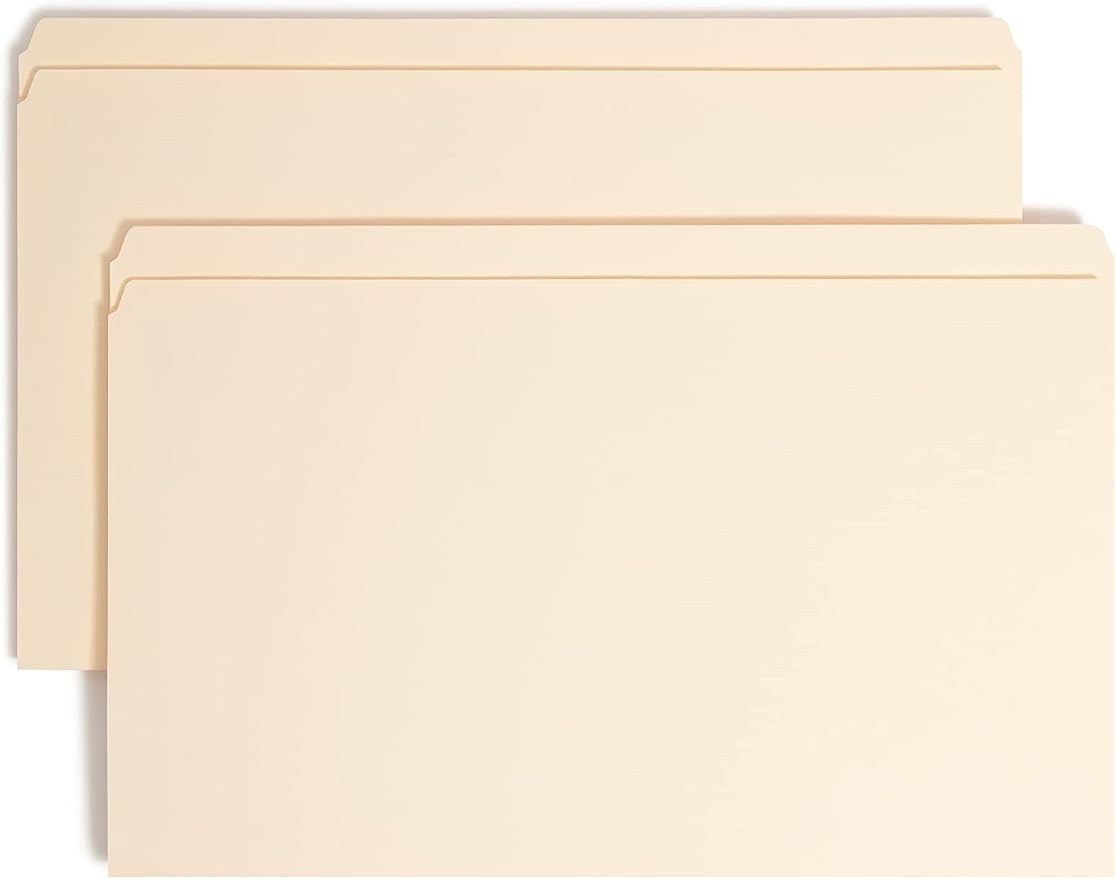 Smead Fastener File Folder, 1 Fastener, Reinforced Straight-Cut Tab, Legal Size, Manila, 50 per Box (19510) by SMEAD