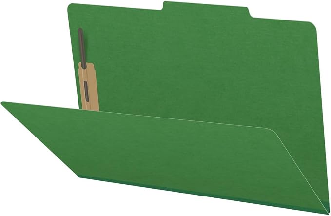 25 Pt. Pressboard Classification Folders, 2/5 Cut ROC Top Tab, Legal Size, No Dividers, Moss Green (Box of 25) by Ecom+Folders