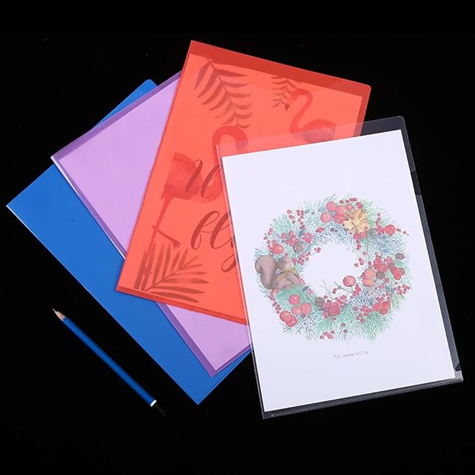 60Pcs Clear Folders Plastic Project Pockets, Clear Document Folders, 12.2" x 8.7", Plastic Folders for Letter Size and A4, for School and Office Supplies, 3 Colors,Each of 20 - Image 2