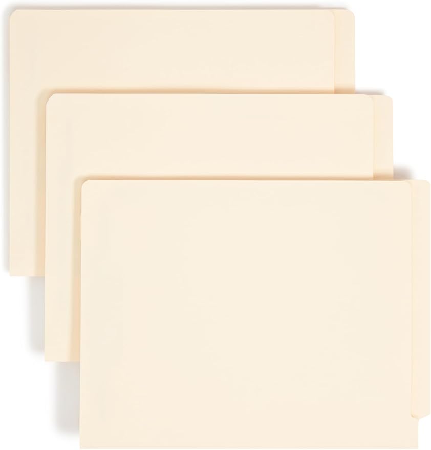 Smead End Tab Fastener File Folders, 50 Count, Manila, Reinforced Straight-Cut Tabs, 4 Fasteners, Letter Size (34220) by SMEAD