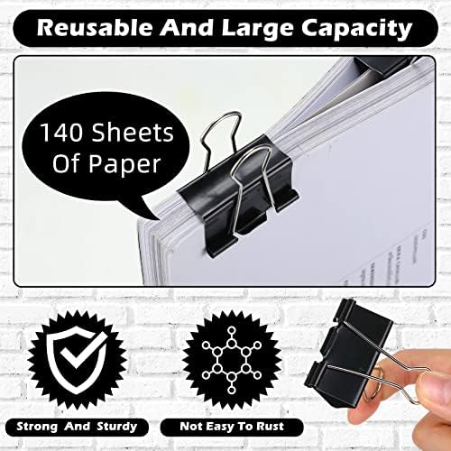 Yexiya 300 Pcs 1.61 Inch Binder Clips Bulk, Paper Clamps,Black - Image 3