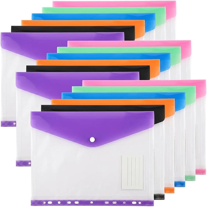 11-Hole Expanding File Pockets Assorted Colors, Folder for Binder to Help Organize Documents, Receipts, Notes and Paperwork While Keeping Files Neatly Separated，18PCS-A by Unknown