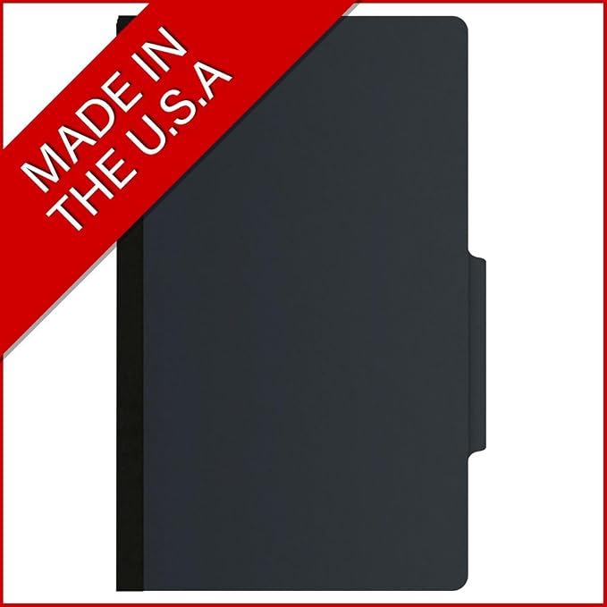 Top Tab Pressboard Folders, Legal Size, 2" exp, Fasteners Pos #1 & #3, Black (Box of 25) - Image 5