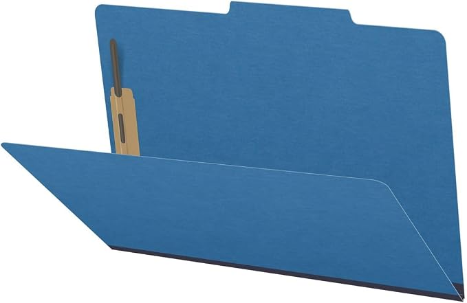 25 Pt. Pressboard Classification Folders, 2/5 Cut ROC Top Tab, Legal Size, No Dividers, Royal Blue (Box of 25) by Ecom+Folders