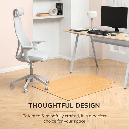 Anji Mountain 48" x 36" Bamboo Office Chair Mat for Carpet & Hardwood Floor - Image 4