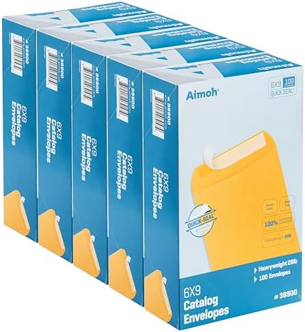 Aimoh Manilla Envelopes 6x9, Brown Kraft Catalog Self Seal Envelopes, 500ct by Aimoh
