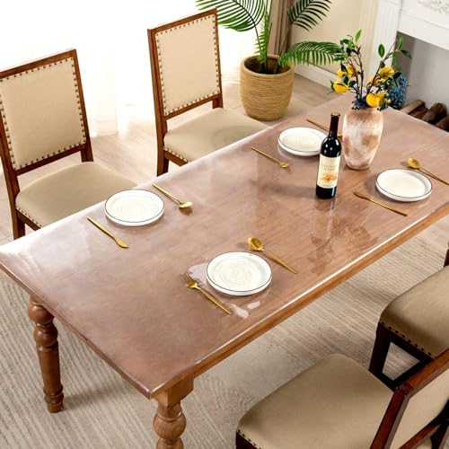 36 x 48 Inch Clear Table Cover Protector, 2mm Thick Clear Table Protector for Dining Room Table, Plastic Table Cover, Waterproof Table Pad for Kitchen, Office - Image 4