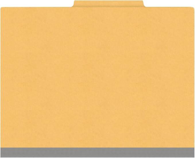 Heavy Duty End Tab Color Folders, 2/5 Cut ROC Top Tab, Letter Size, 2 Divider, Yellow (Box of 10) - Image 3