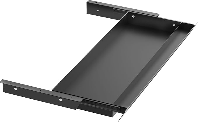 Large Under Desk Mounted Sliding Drawer with Pencil Tray and 60 Degree Tilt Panel to Pull Out, 30'' Long & 13'' deep Large Storage Organizer for Sit Stand Workstation by GAXOMO
