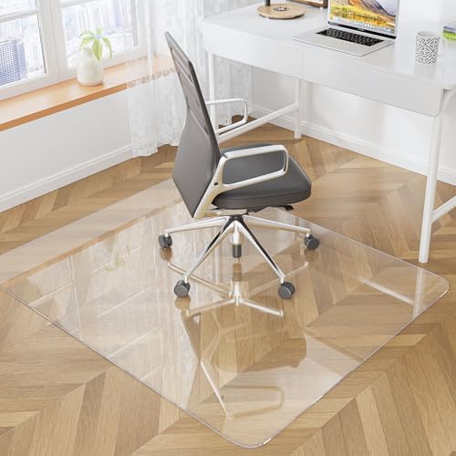 Office Chair Mat, 48" x 72" Delivered Flat Desk Floor Mat for Carpeted Floors - Easy Chair Rolling, Heavy Duty Studded Computer Chair Mat for Carpet by HOMEK