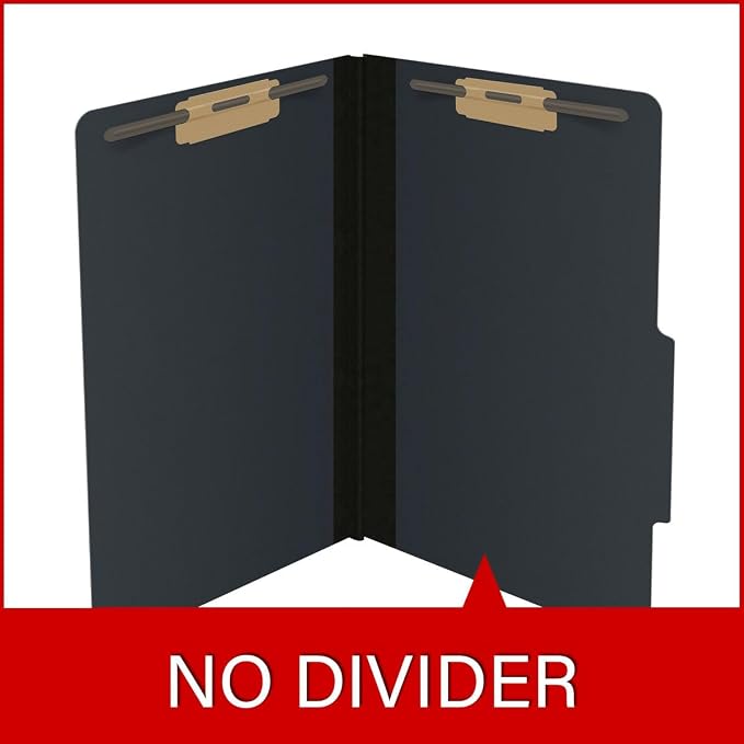 Top Tab Pressboard Folders, Legal Size, 2" exp, Fasteners Pos #1 & #3, Black (Box of 25) - Image 8