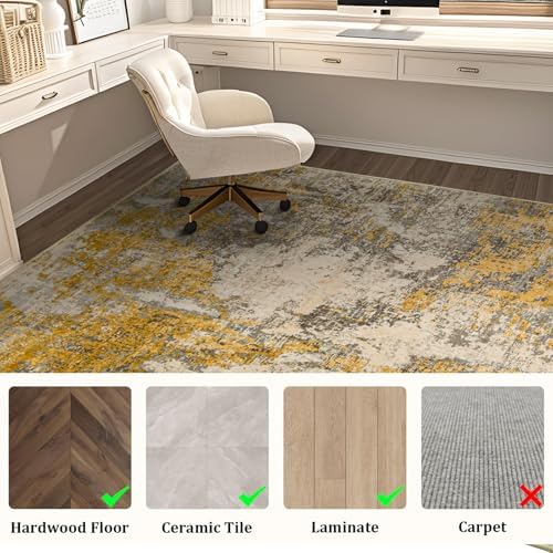 Office Chair Mat for Hardwood Floor, 48"x36" Easy Glide Computer Chair Mat Protector for Rolling Chair Under Desk Rug Nonslip Backing, Machine Wash - Image 4