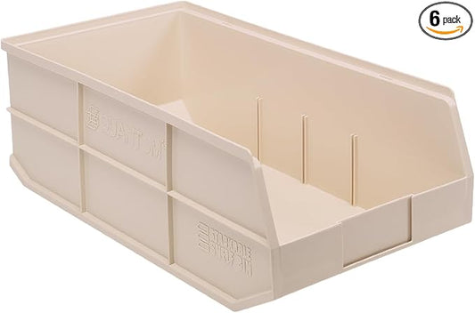 Quantum Storage SSB485 Stackable Shelf Bins Part Organizer - 20-1/2" x 11" x 7" - 6 Pack by QuantumStorageSystems
