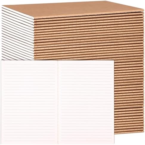 LABUK 48 Pack Lined Kraft Notebooks, A5 Journals Bulk, 8.3x5.5 Notebook Bulk for Traveler Journal, Students Gift School Office Supplies (30 Sheets/60 Pages) by LABUK
