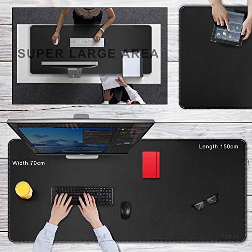 CENNBIE 59" x 27.5" Leather Desk Mat, Large Desk Pad XXL(Black) - Image 4