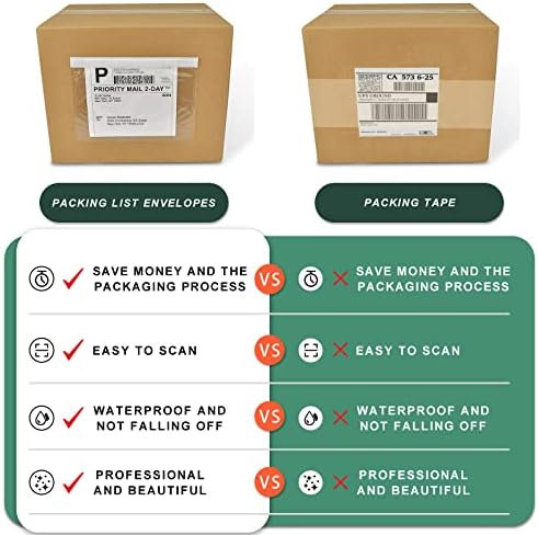7.5'' x 5.5'' Packing List Pouches, Shipping Label Envelopes Clear Adhesive Top Loading Packing List - 200 Packs - Image 6